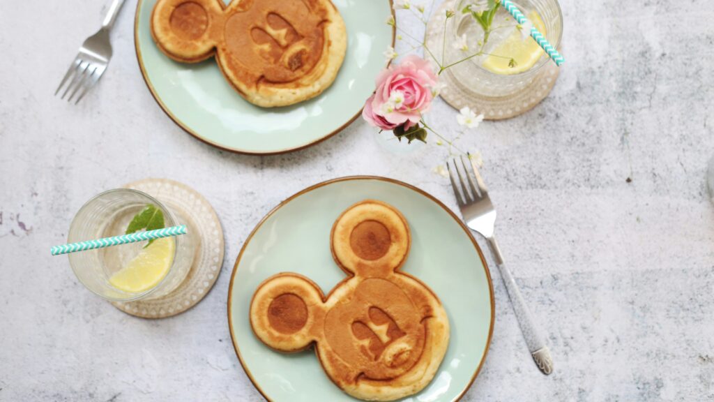 Disney Cruise Line cancellation fee:Disney cruise Mickey Mouse pancakes on a plate